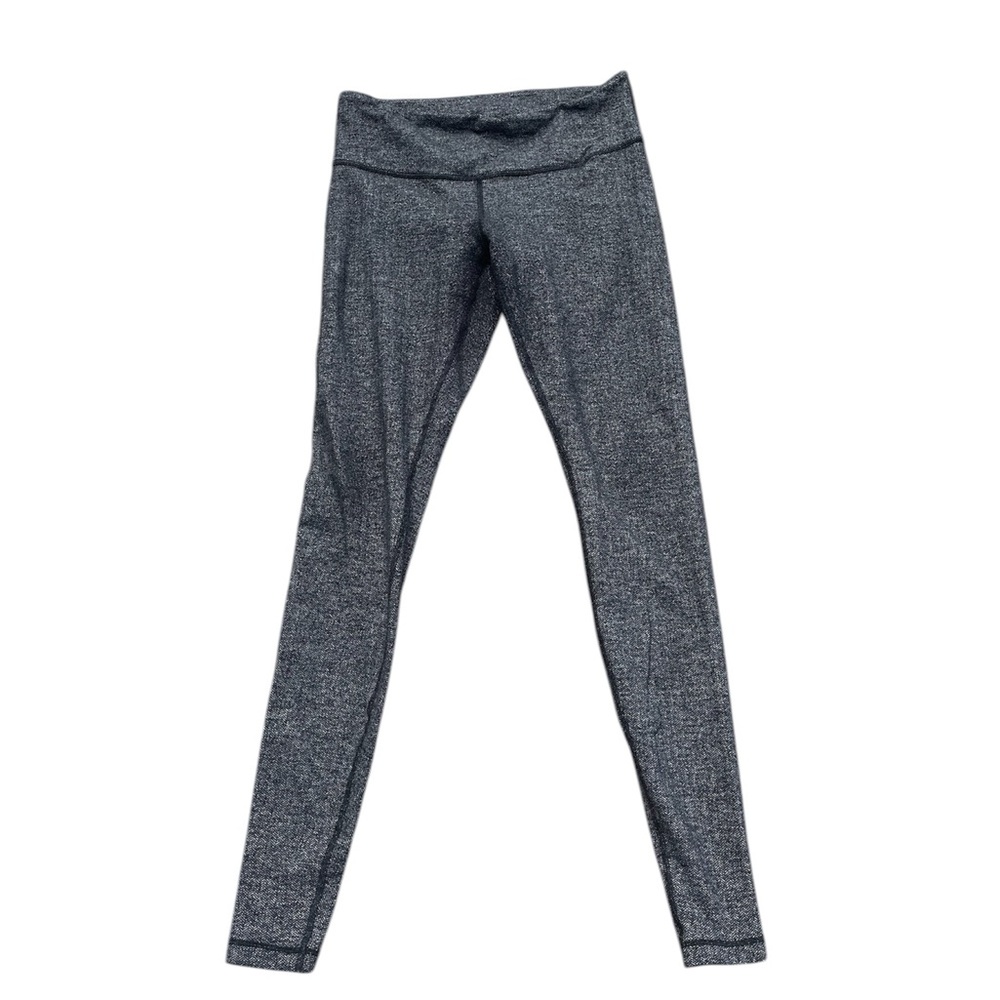LULULEMON ATHLETICA Wunder Under High Rise Heathered Black Luon Leggings